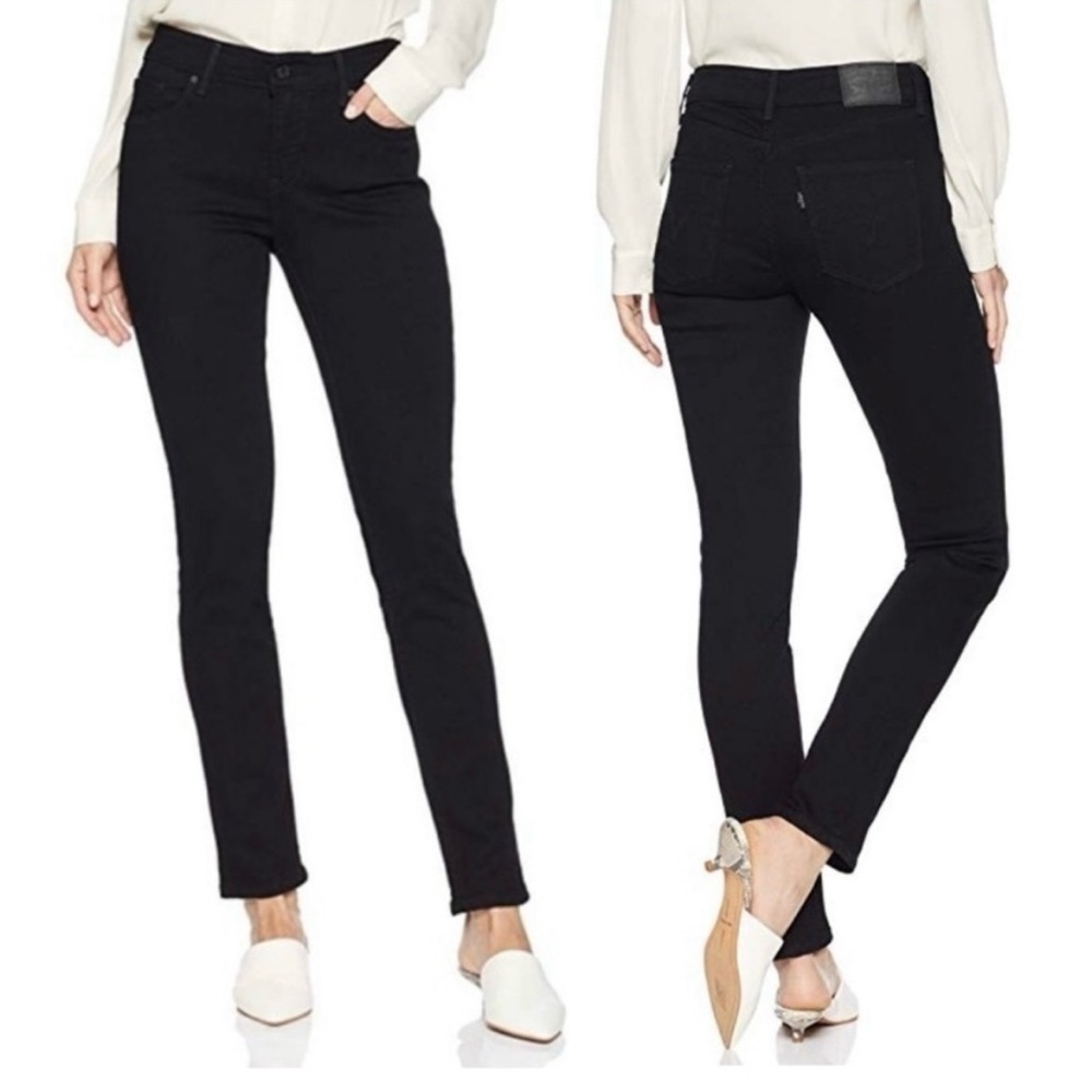 Signature by Levi Strauss Black Mid Rise Skinny Jeans, 2M—W26 L30